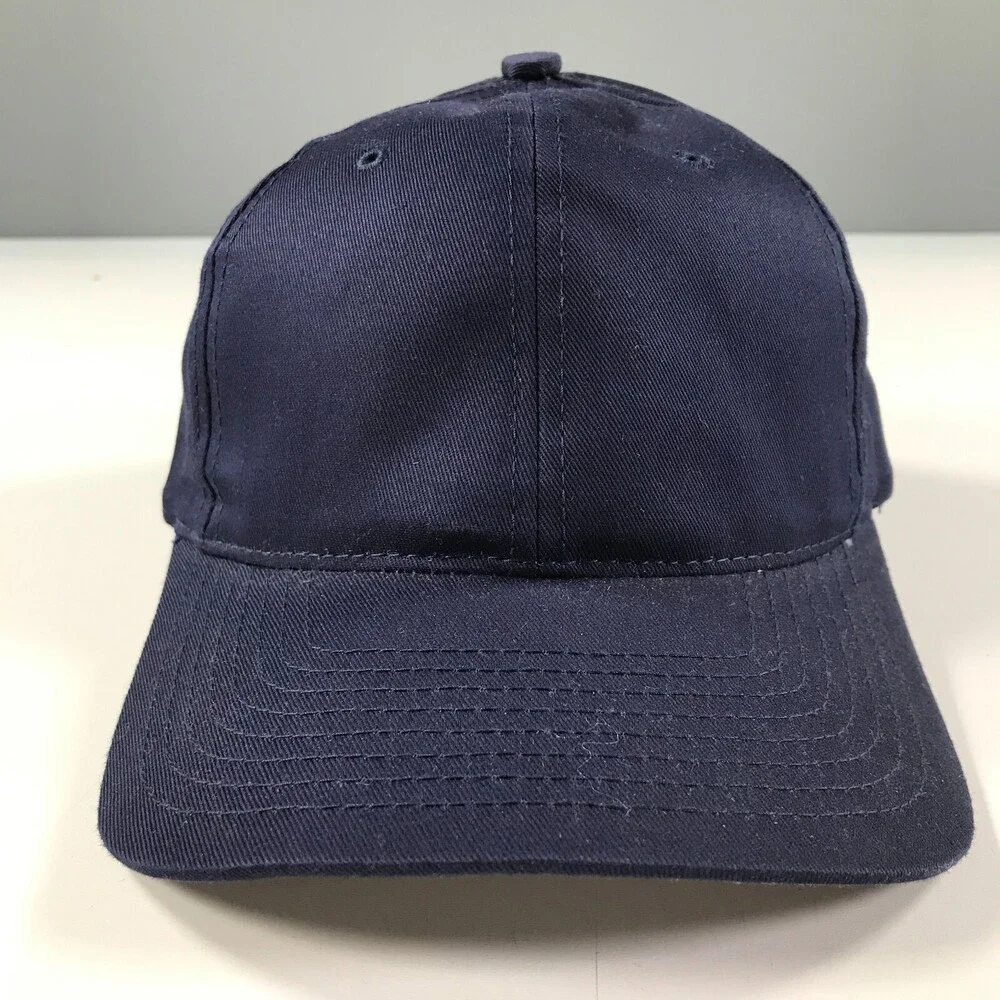 Vintage Snapback Hat Boys Youth Size Navy Blue Curved Brim Kudzu YoungAn
